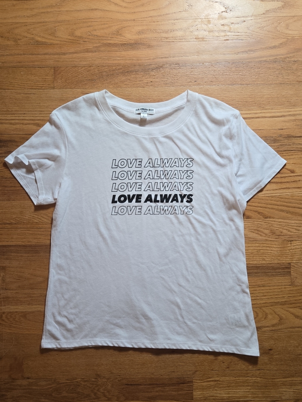 Sub Urban Riot white 'LOVE ALWAYS' short sleeve graphic tee